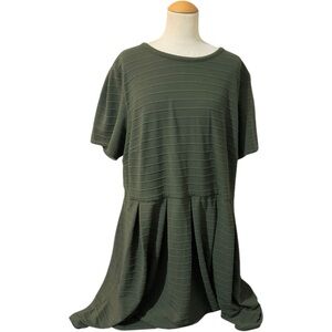 Hatch Maternity Textured Line Midi Dress Olive Size 3X